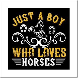 Just A Boy Who Loves Horses Posters and Art